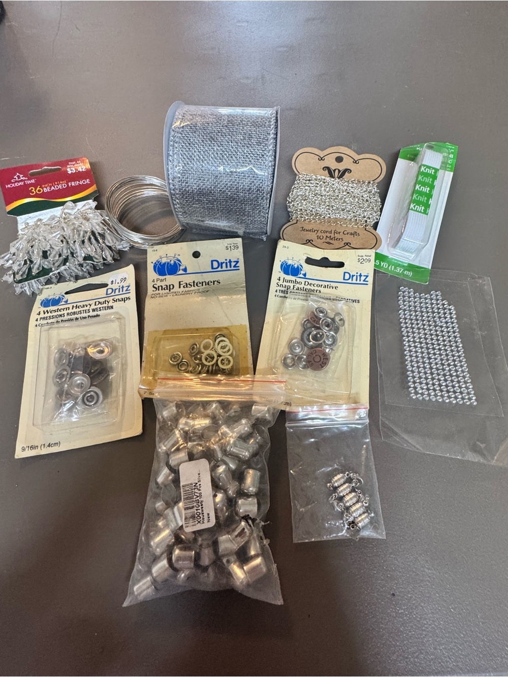 Silver Sewing & Craft Hardware Assortment
